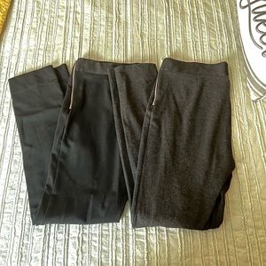 Lot of 2 Everlane Stretch Ponte Pants in Black & Charcoal Heather